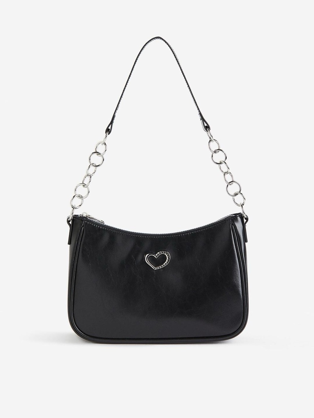 H&M Black Heart Accent Shoulder Bag